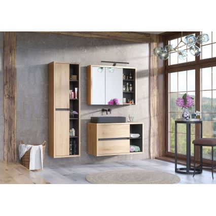 COMAD UM-6275 SLIM 60 BLACK DP - Νιπτήρας μπάνιου SLIM 61x34 cm κεραμικός/ματ μαύρο