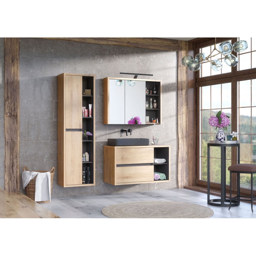 COMAD UM-6275 SLIM 60 BLACK DP - Νιπτήρας μπάνιου SLIM 61x34 cm κεραμικός/ματ μαύρο