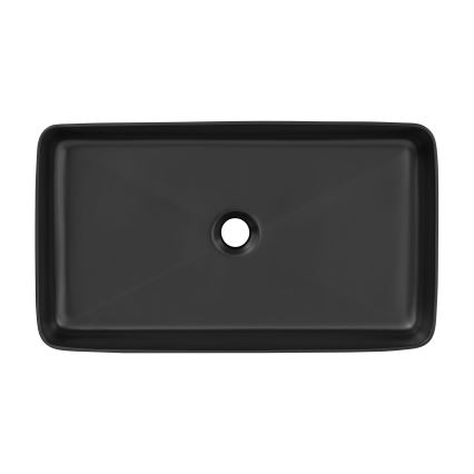 COMAD UM-6275 SLIM 60 BLACK DP - Νιπτήρας μπάνιου SLIM 61x34 cm κεραμικός/ματ μαύρο