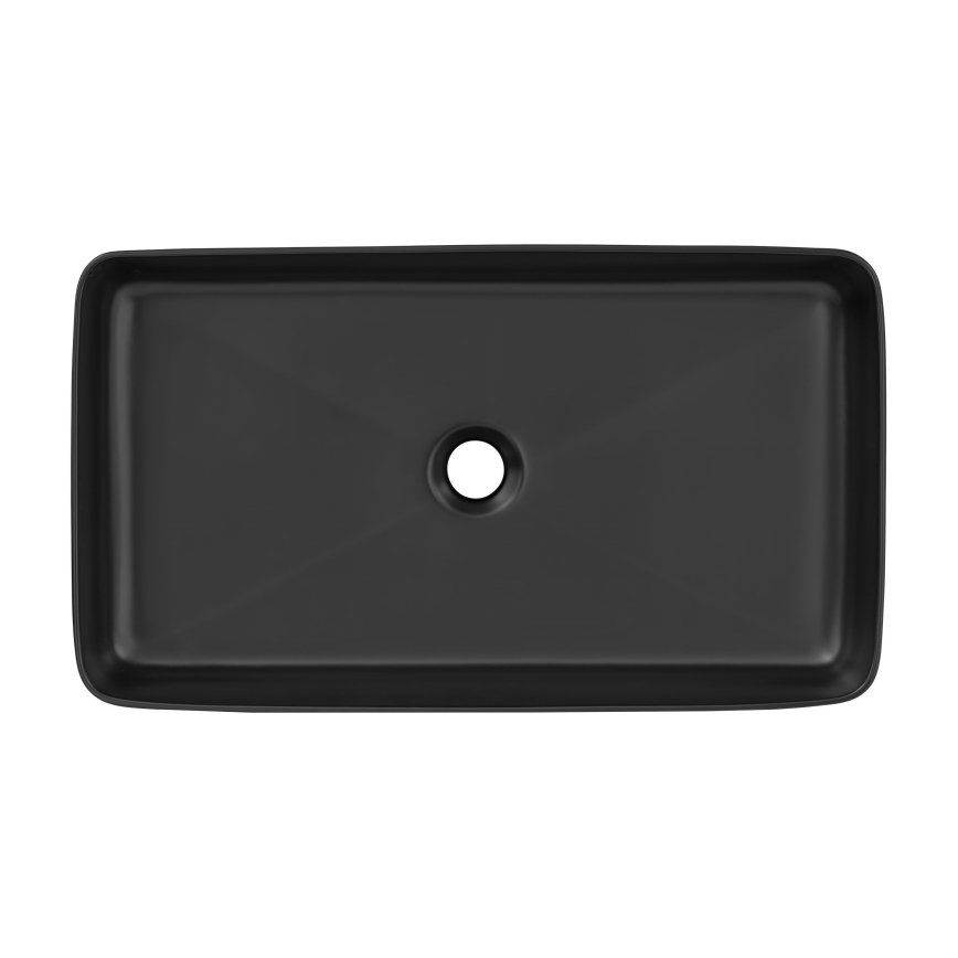 COMAD UM-6275 SLIM 60 BLACK DP - Νιπτήρας μπάνιου SLIM 61x34 cm κεραμικός/ματ μαύρο