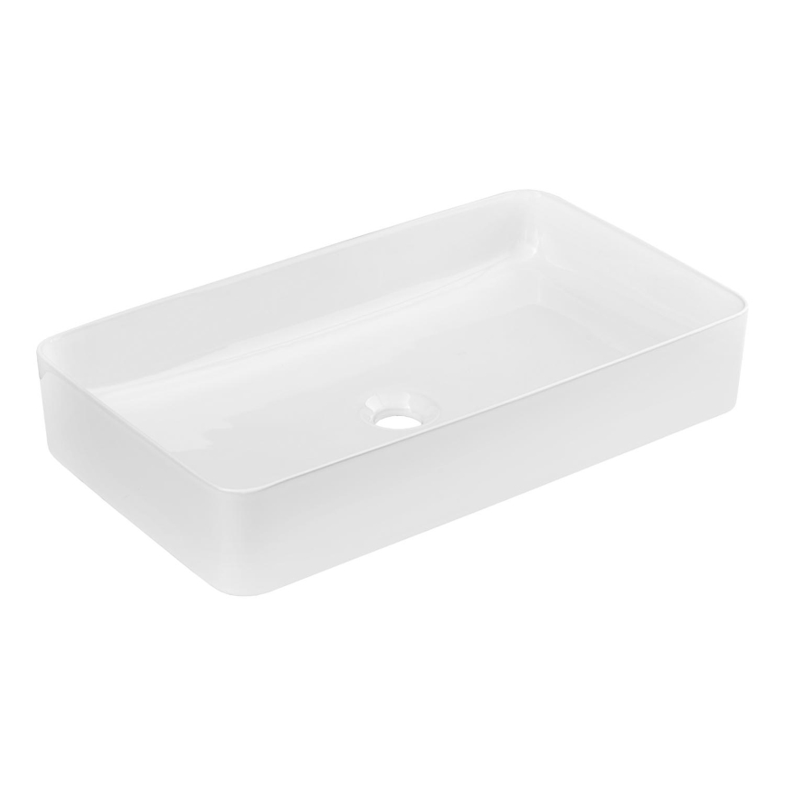 COMAD UM-6275 SLIM 60 WHITE DP - Νιπτήρας μπάνιου SLIM 61x34 cm κεραμικός/γυαλιστερό λευκό