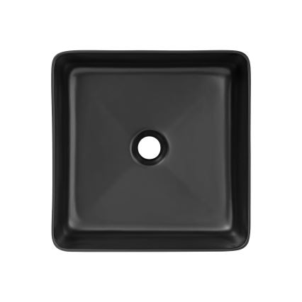 COMAD UM-6276 SLIM 40 BLACK DP - Νιπτήρας επιτραπέζιος SLIM 37x37 εκ. κεραμικός/ματ μαύρο