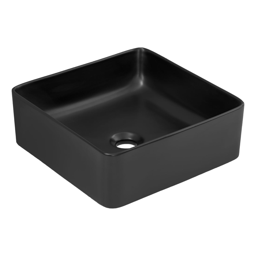 COMAD UM-6276 SLIM 40 BLACK DP - Νιπτήρας μπάνιου SLIM 37x37 cm κεραμικός/ματ μαύρο