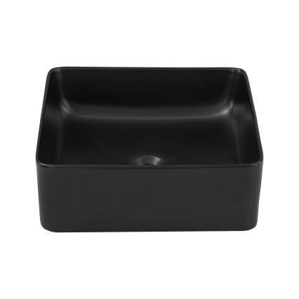 COMAD UM-6276 SLIM 40 BLACK DP - Νιπτήρας μπάνιου SLIM 37x37 cm κεραμικός/ματ μαύρο