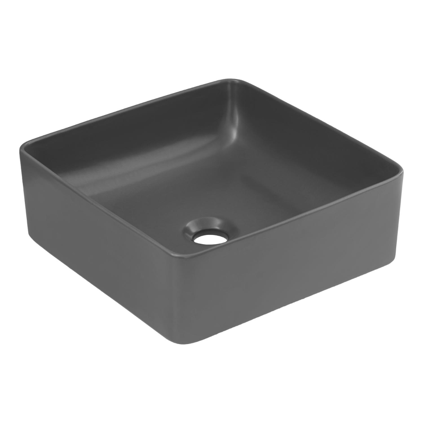COMAD UM-6276 SLIM 40 GREY DP - Νιπτήρας μπάνιου SLIM 37x37 cm κεραμικός/ματ γκρι