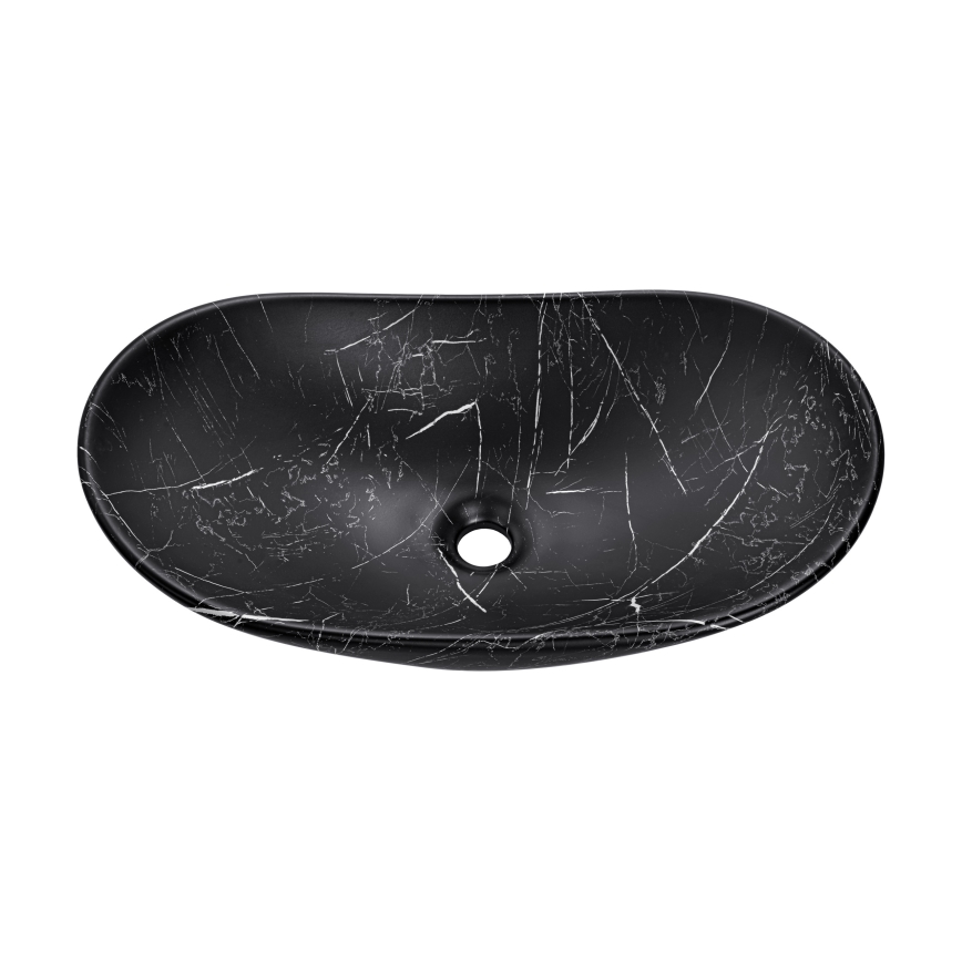 COMAD UN-LENA-MB2 - Νιπτήρας μπάνιου LENA 61,5x36 cm κεραμικός/ματ μαύρο