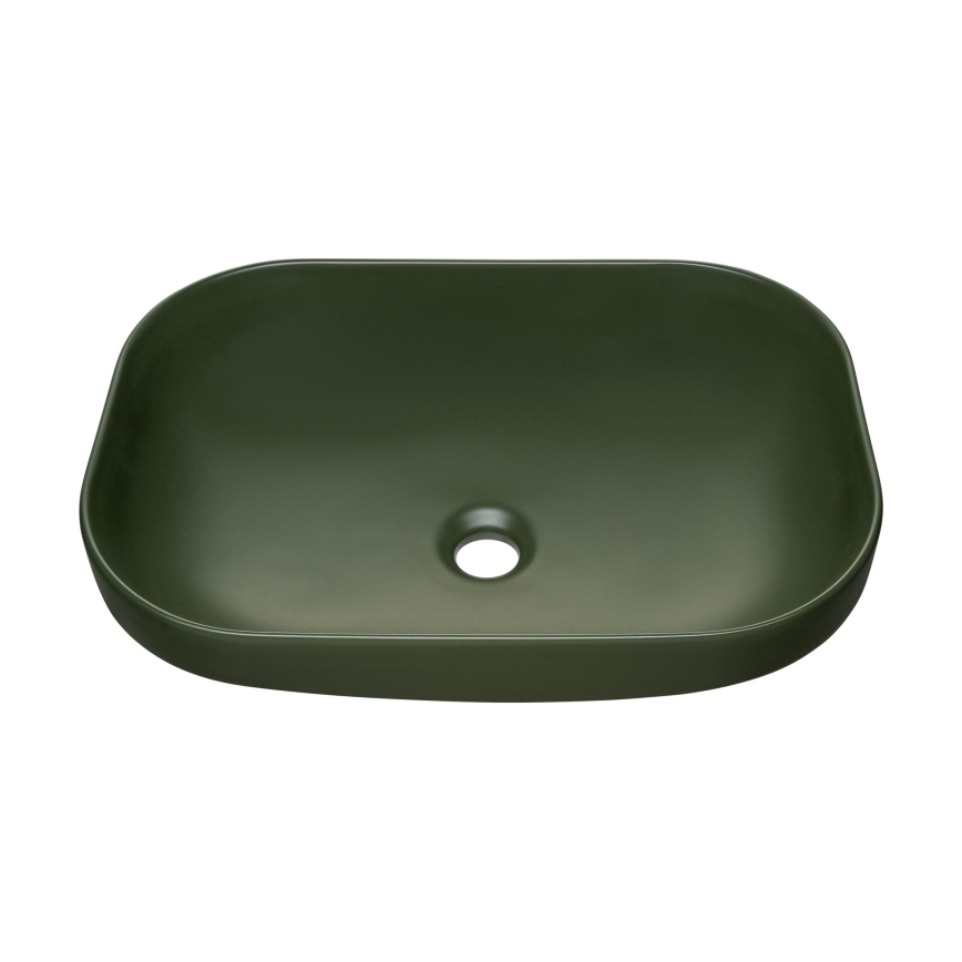 COMAD UN-NELI-MFG - Νιπτήρας μπάνιου NELI 50,4x35,2 cm κεραμικός/ματ πράσινο