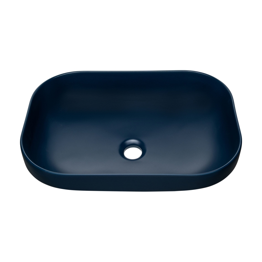 COMAD UN-NELI-MNB - Νιπτήρας μπάνιου NELI 50,4x35,2 cm κεραμικός/ματ navy μπλε