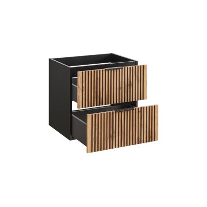 COMAD XILO BLACK WOTAN 82-60-D-2S - Ντουλάπι μπάνιου κάτω από νιπτήρα XILO 57x60,2 cm μαύρο/δρυς Wotan