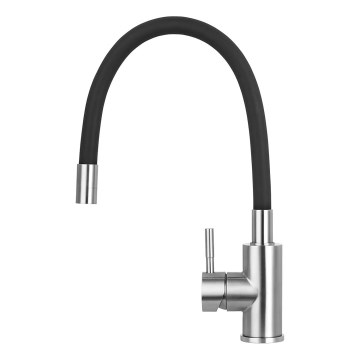 Concept BDC7138 - Μπαταρία νεροχύτη κουζίνας με εύκαμπτο ρουξούνι, γυαλιστερό χρώμιο/μαύρο
