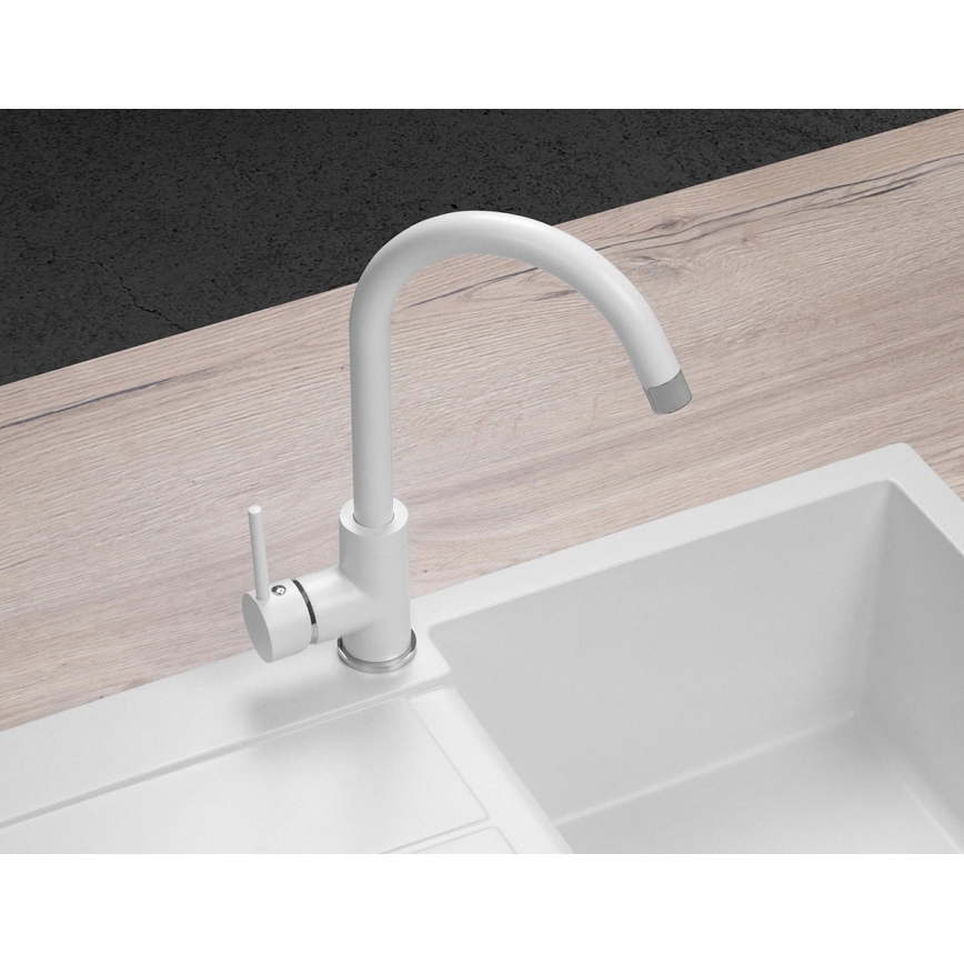 Concept BDG3334WH - Μπαταρία νεροχύτη 33,5 cm γρανίτης/λευκό
