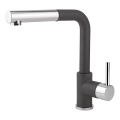 Concept BDG4527BC - Μπαταρία νεροχύτη με ανασύρσιμο ψεκαστήρα 26,9 cm γρανιτένιο/μαύρο