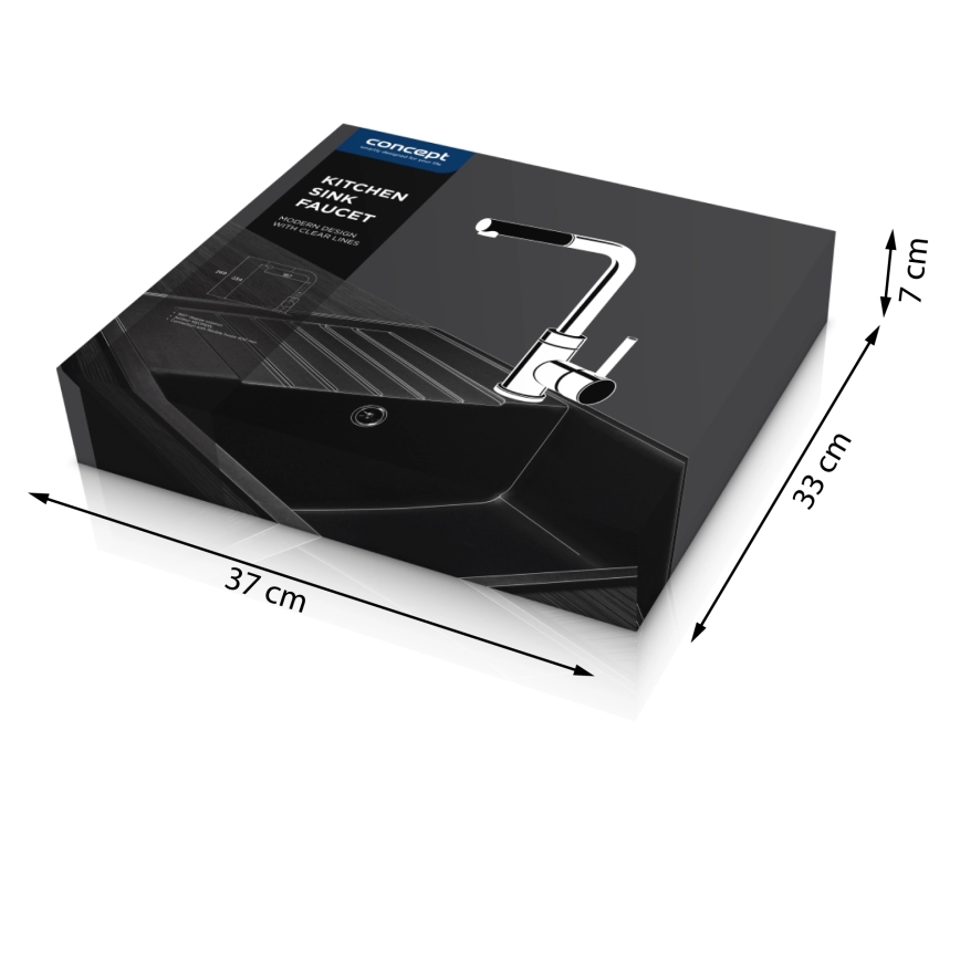 Concept BDG4527BC - Μπαταρία νεροχύτη με ανασύρσιμο ψεκαστήρα 26,9 cm γρανιτένιο/μαύρο