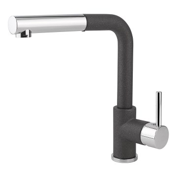 Concept BDG4527BC - Μπαταρία νεροχύτη με ανασύρσιμο ψεκαστήρα 26,9 cm γρανιτένιο/μαύρο