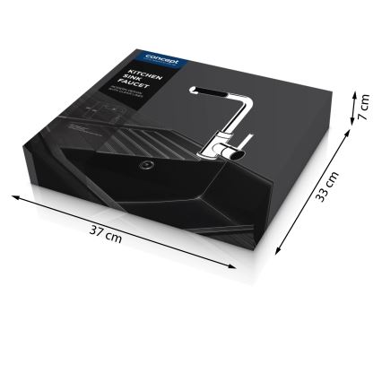 Concept BDG4527BE - Μπαταρία κουζίνας με ανασυρόμενη κεφαλή ντους 26,9 cm γρανίτης/μπεζ