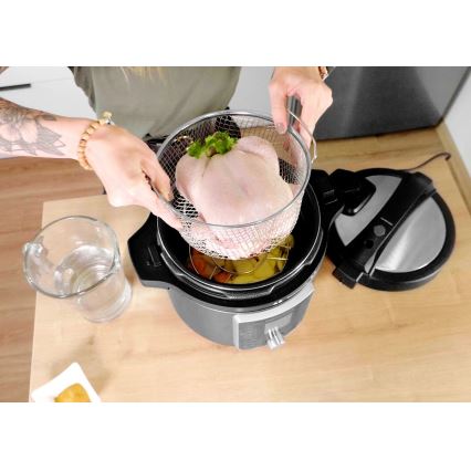 Concept CK8000 - Πολυλειτουργική ηλεκτρική χύτρα ταχύτητας και αεροφριτέζα 5,6 l 11 σε 1 1500W/230V μαύρο