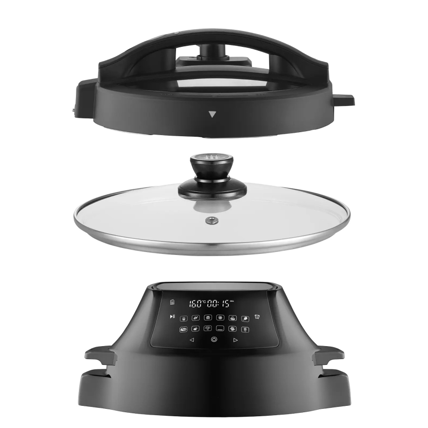 Concept CK8000 - Πολυλειτουργική ηλεκτρική χύτρα ταχύτητας και αεροφριτέζα 5,6 l 11 σε 1 1500W/230V μαύρο