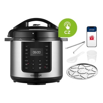 Concept CK8001 - Πολυλειτουργική ηλεκτρική χύτρα ταχύτητας 5,6 l 1000W/230V Wi-Fi ανοξείδωτη