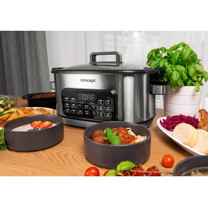 Concept CK9000 - Πολυλειτουργικός ηλεκτρικός πολυμάγειρας 6 l, 10 σε 1, 1250W/230V, ανοξείδωτο ατσάλι