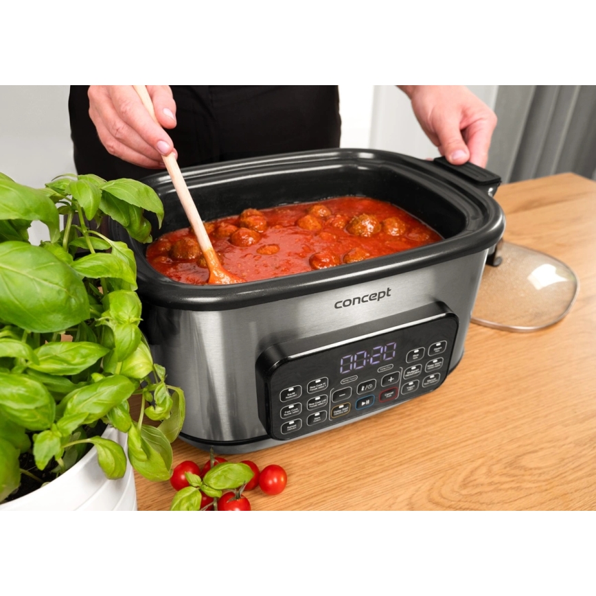 Concept CK9000 - Πολυλειτουργικός ηλεκτρικός πολυμάγειρας 6 l, 10 σε 1, 1250W/230V, ανοξείδωτο ατσάλι