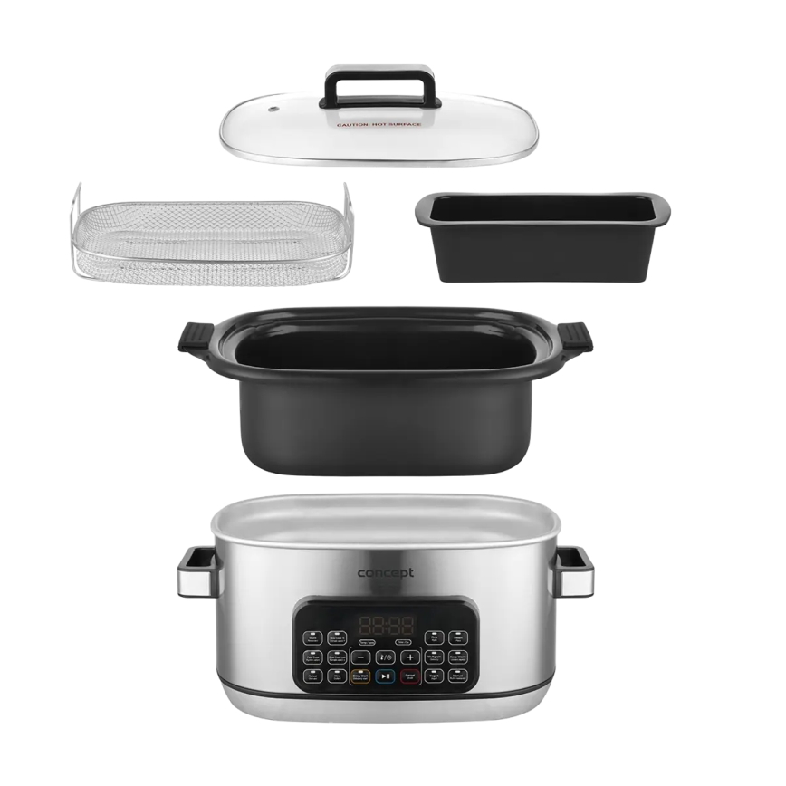 Concept CK9000 - Πολυλειτουργικός ηλεκτρικός πολυμάγειρας 6 l, 10 σε 1, 1250W/230V, ανοξείδωτο ατσάλι
