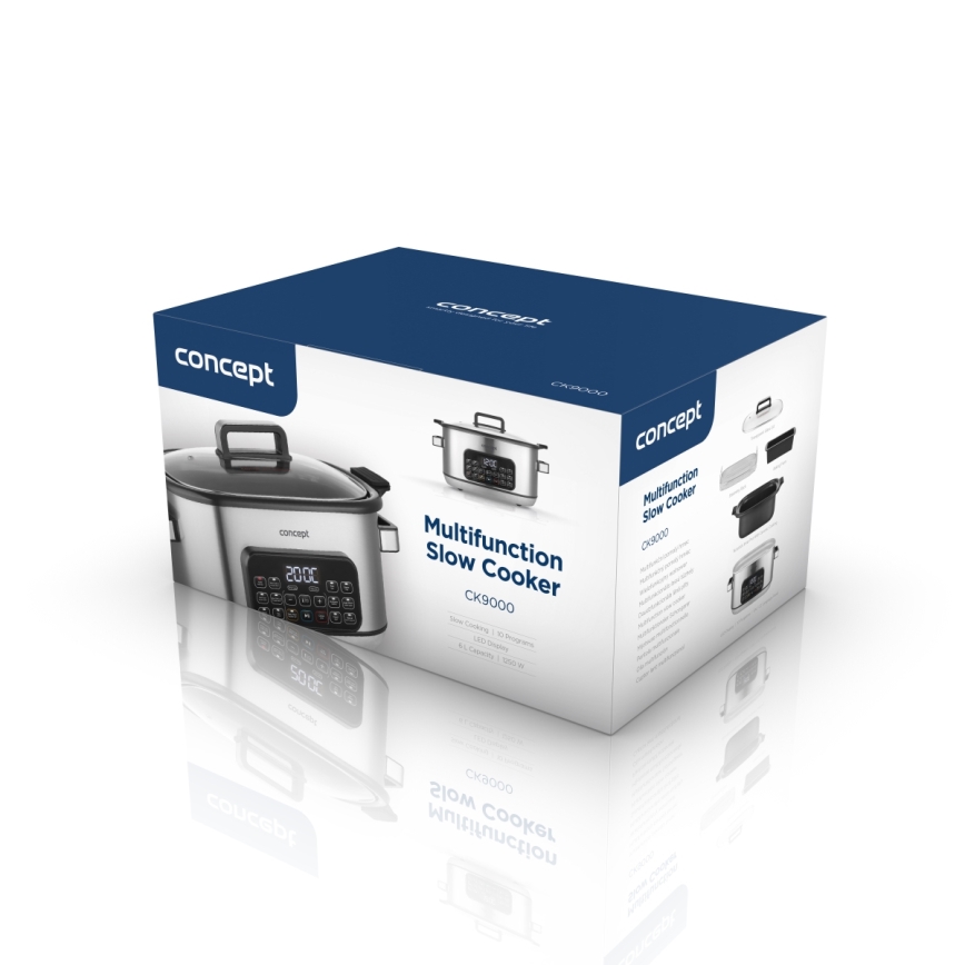Concept CK9000 - Πολυλειτουργικός ηλεκτρικός πολυμάγειρας 6 l, 10 σε 1, 1250W/230V, ανοξείδωτο ατσάλι