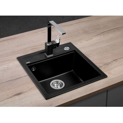 Concept DG00C50BC - Νεροχύτης κουζίνας CUBIS 49x51 cm γρανιτένιος/μαύρος