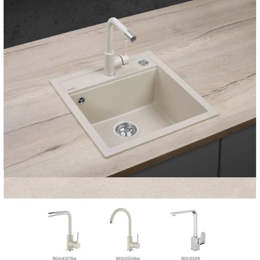 Concept DG00C50BE - Νεροχύτης κουζίνας CUBIS 49x51 εκ. γρανίτης/μπεζ