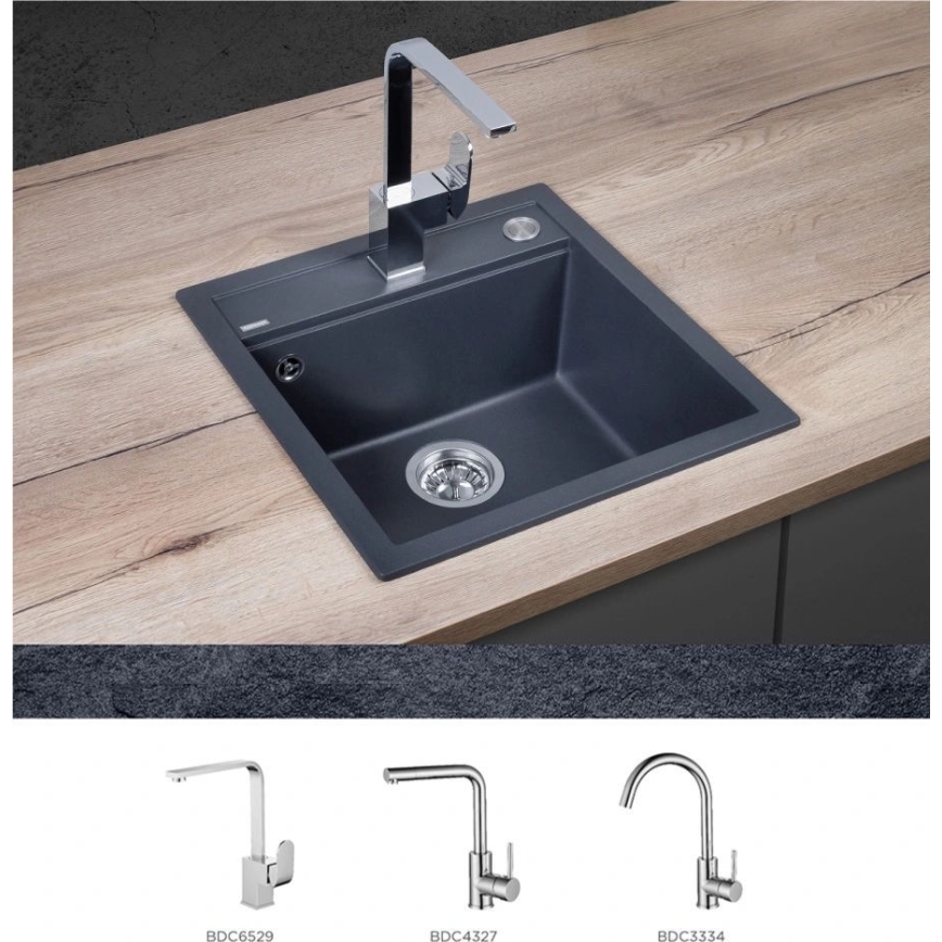 Concept DG00C50DG - Νεροχύτης κουζίνας CUBIS 49x51 cm γρανίτης/ σκούρο γκρι
