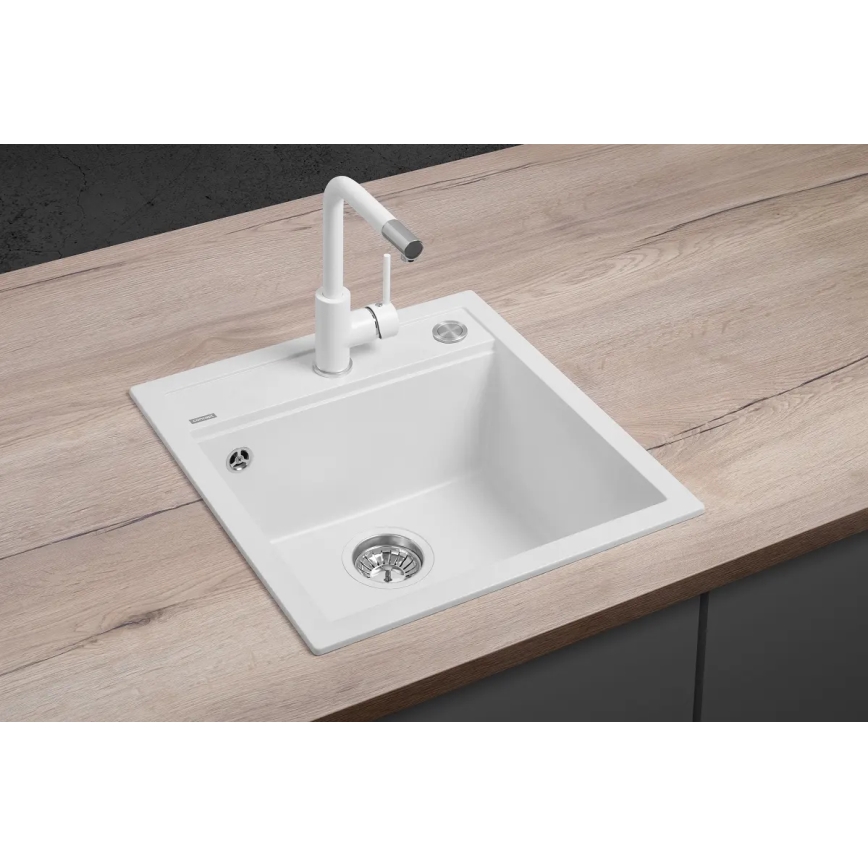Concept DG00C50WH - Νεροχύτης κουζίνας CUBIS 49x51 cm γρανιτένιος/λευκός