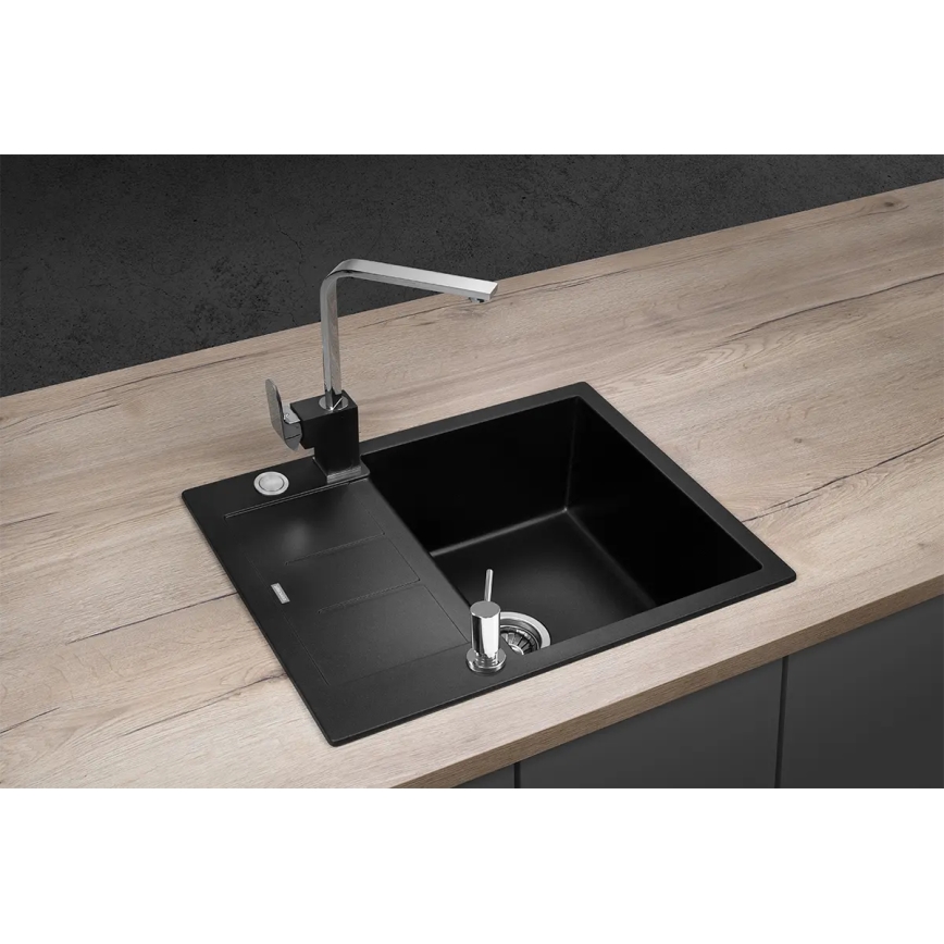 Concept DG05C45BC - Νεροχύτης κουζίνας CUBIS 50x62 cm γρανίτης/μαύρο