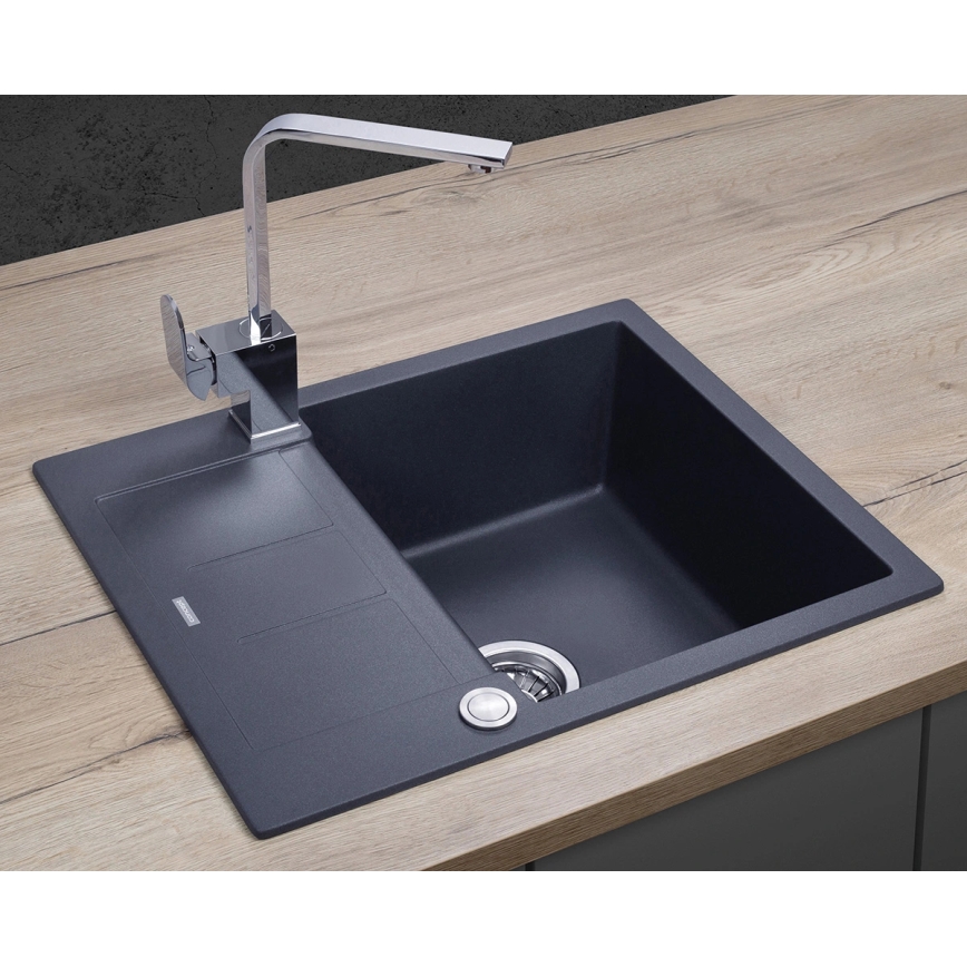 Concept DG05C45DG - Νεροχύτης κουζίνας CUBIS 50x62 cm γρανίτης/σκούρο γκρι