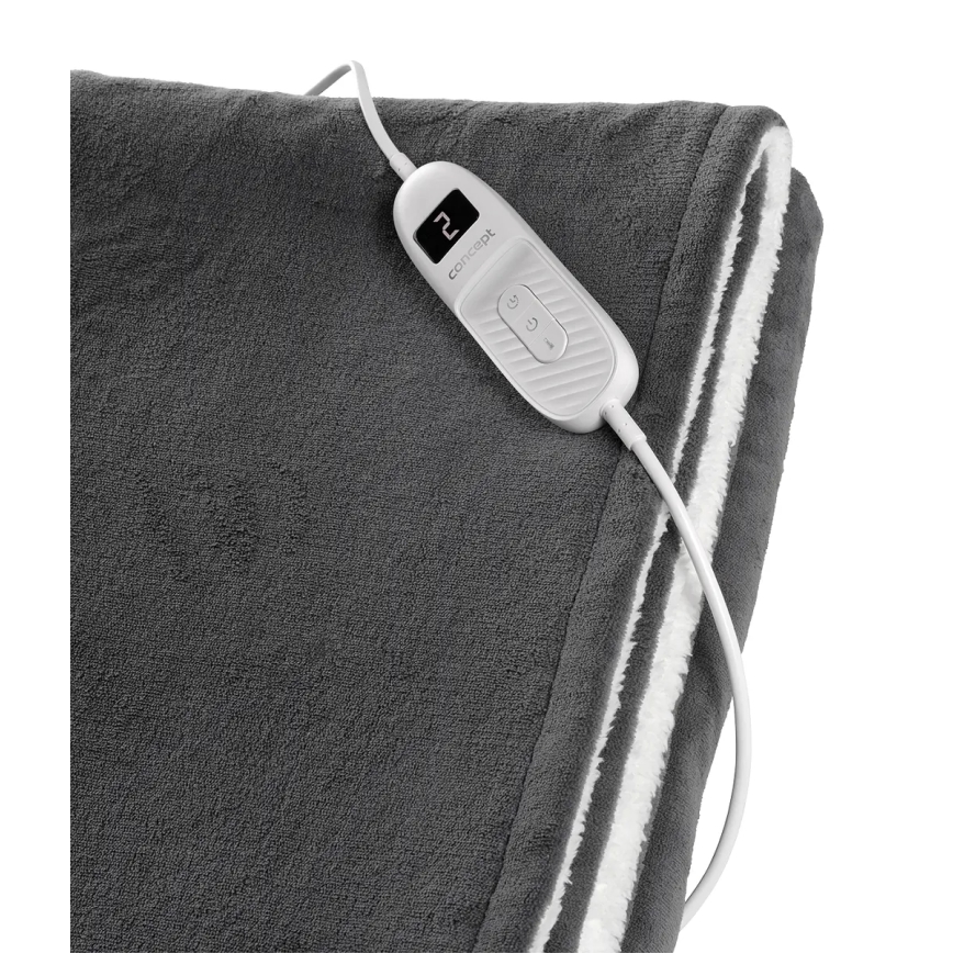 Concept DV7420 - Ηλεκτρική θερμαινόμενη κουβέρτα 160W/230V 180x130 cm γκρι/λευκή