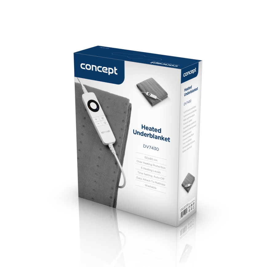 Concept DV7430 - Ηλεκτρικό θερμαινόμενο υπόστρωμα 100W/230V 150x80 cm γκρι