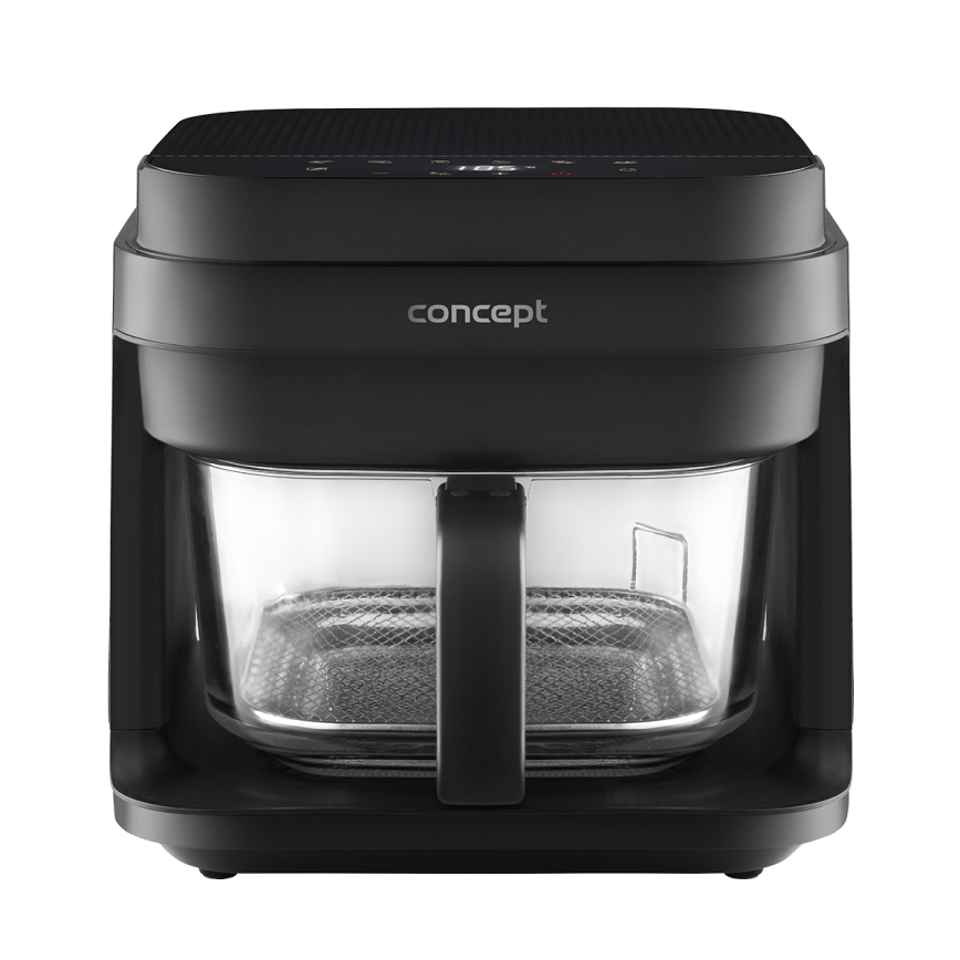 Concept FR5500 - Φριτέζα θερμού αέρα GLASS & FAST 5,5 l 1200W/230V μαύρο