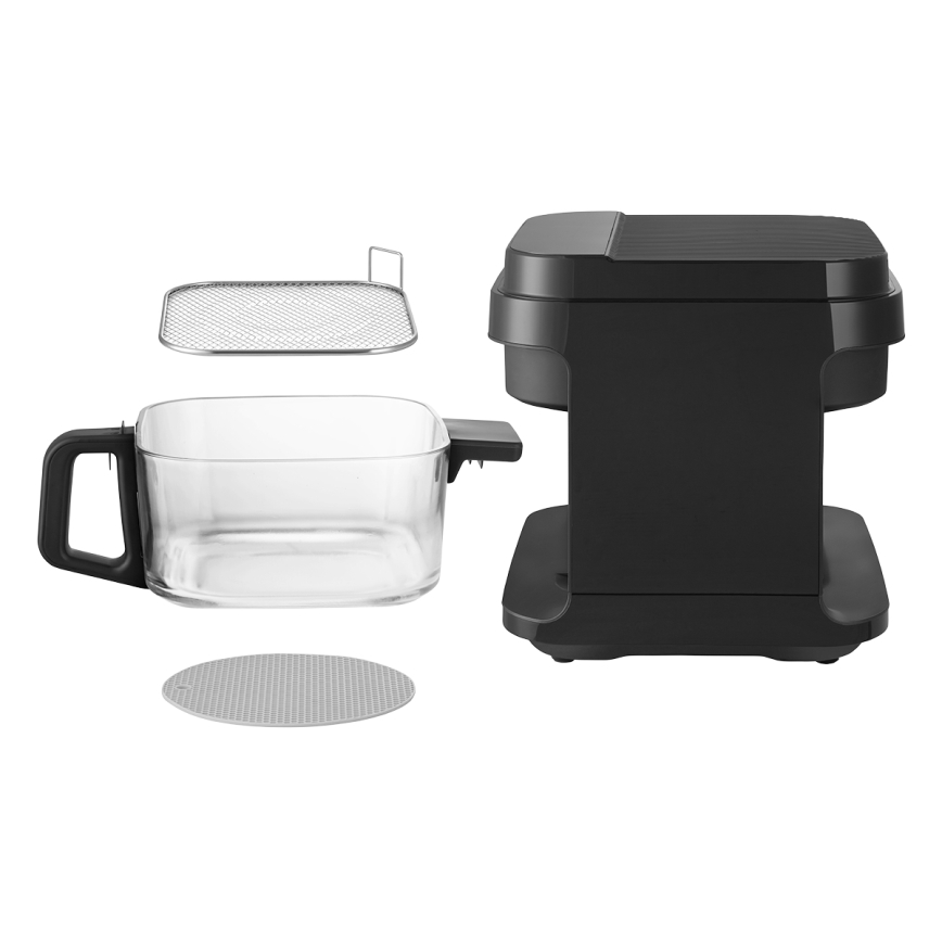 Concept FR5500 - Φριτέζα θερμού αέρα GLASS & FAST 5,5 l 1200W/230V μαύρο