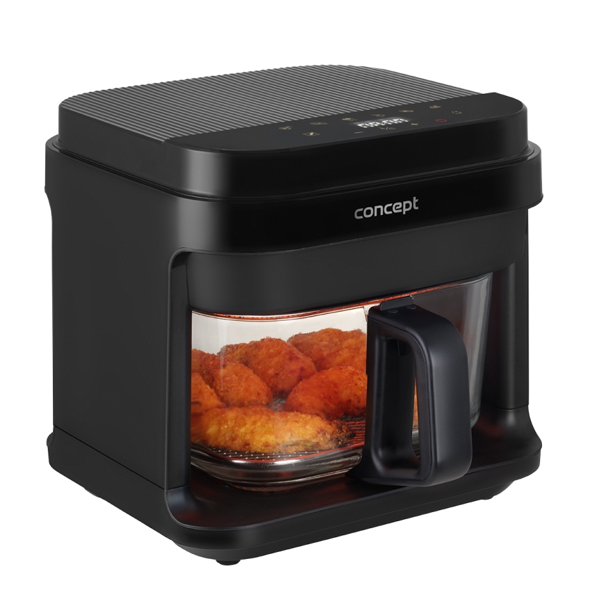 Concept FR5500 - Φριτέζα θερμού αέρα GLASS & FAST 5,5 l 1200W/230V μαύρο