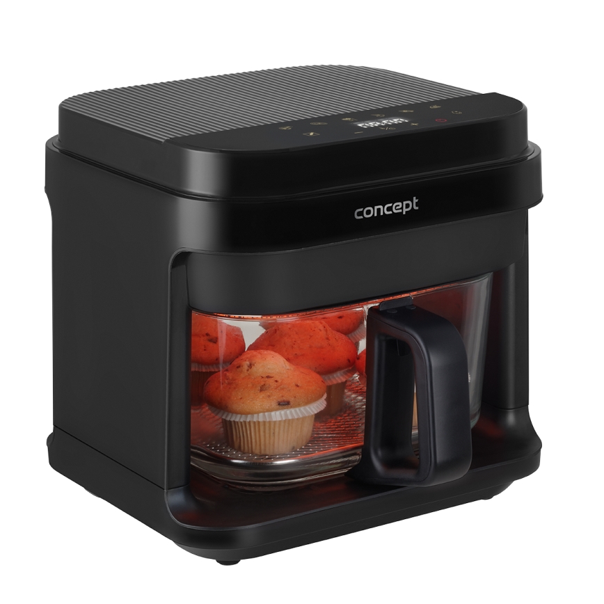 Concept FR5500 - Φριτέζα θερμού αέρα GLASS & FAST 5,5 l 1200W/230V μαύρο