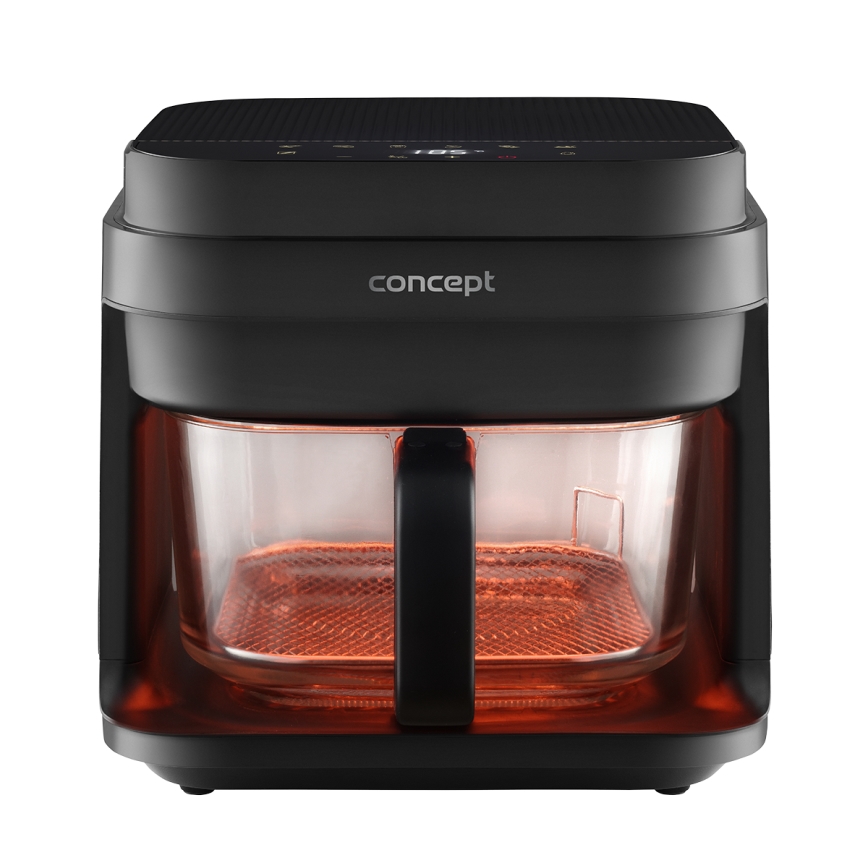 Concept FR5500 - Φριτέζα θερμού αέρα GLASS & FAST 5,5 l 1200W/230V μαύρο