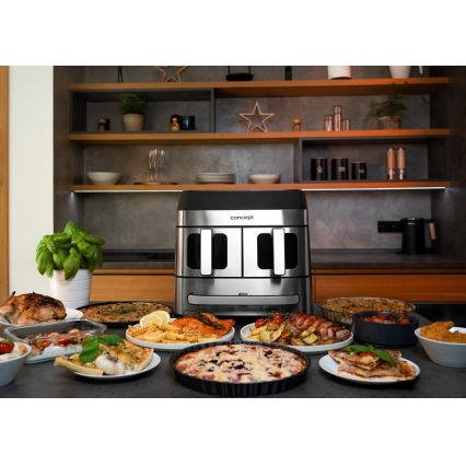 Concept FR9000 - Αεροφριτέζα PIZZA TRIO 18,5 l 2700W/230V ανοξείδωτο/μαύρο
