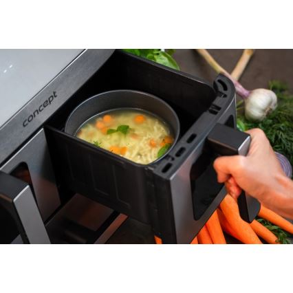 Concept FR9000 - Αεροφριτέζα PIZZA TRIO 18,5 l 2700W/230V ανοξείδωτο/μαύρο
