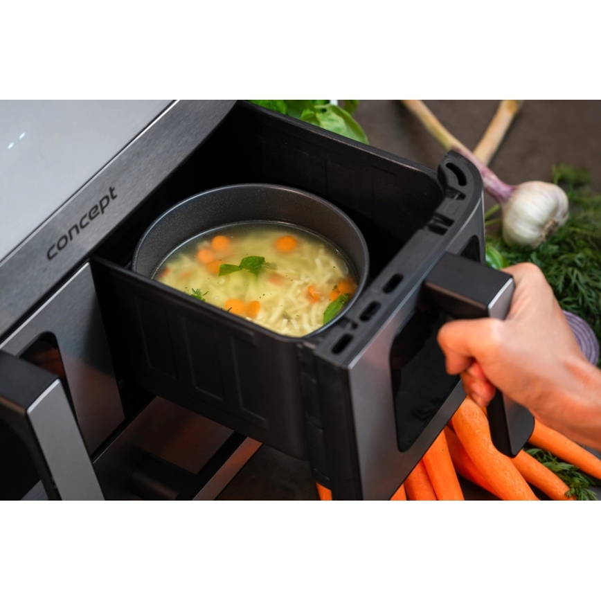 Concept FR9000 - Αεροφριτέζα PIZZA TRIO 18,5 l 2700W/230V ανοξείδωτο/μαύρο