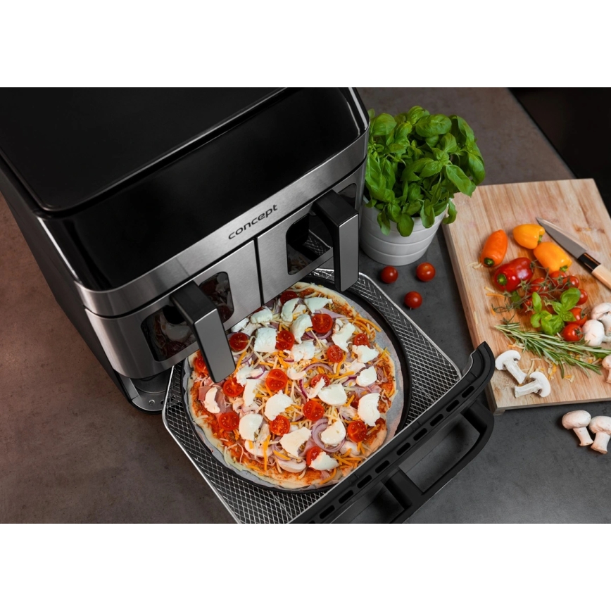 Concept FR9000 - Αεροφριτέζα PIZZA TRIO 18,5 l 2700W/230V ανοξείδωτο/μαύρο