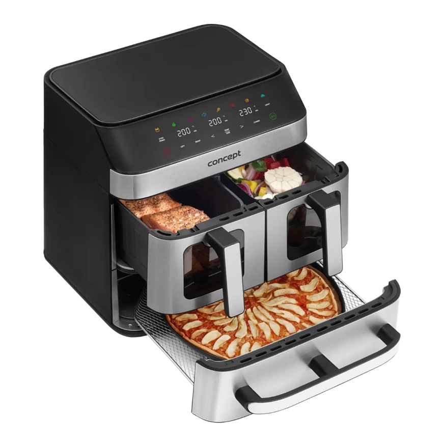 Concept FR9000 - Αεροφριτέζα PIZZA TRIO 18,5 l 2700W/230V ανοξείδωτο/μαύρο