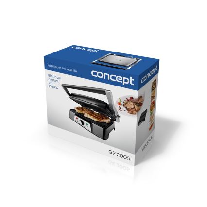 Concept ge2005 - Ψησταριά/Γκριλιέρα 1500W/230V ανοξείδωτο ατσάλι/μαύρο
