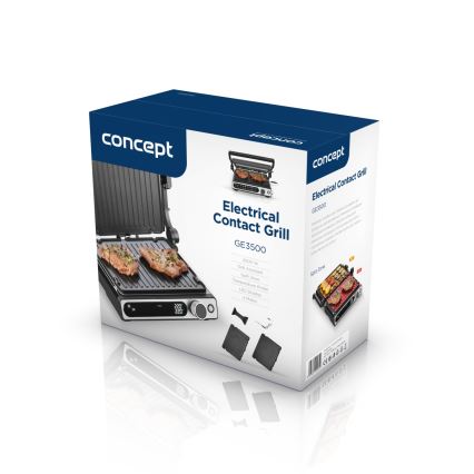 Concept ge3500 - Επαγγελματική ψηστιέρα με θερμοζεύκτη 2000W/230V μαύρο