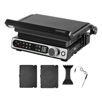 Concept ge3500 - Επαγγελματική ψηστιέρα με θερμοζεύκτη 2000W/230V μαύρο