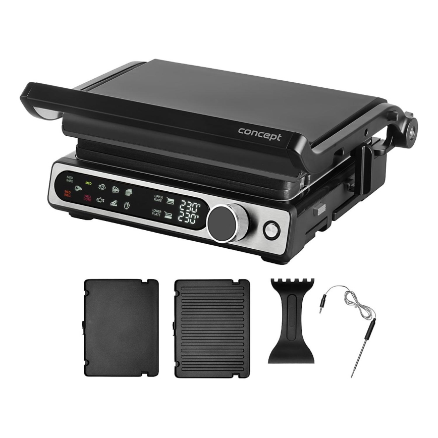 Concept ge3500 - Επαγγελματική ψηστιέρα με θερμοζεύκτη 2000W/230V μαύρο