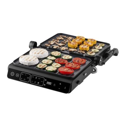 Concept ge3600 - Ψησταριά/Γκριλιέρα με αισθητήρα θερμοκρασίας GLASS 2000W/230V μαύρο