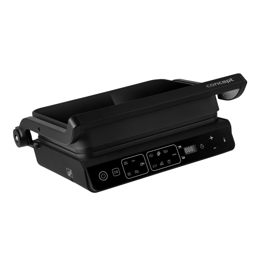 Concept ge3600 - Ψησταριά/Γκριλιέρα με αισθητήρα θερμοκρασίας GLASS 2000W/230V μαύρο